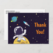 宇宙空間に浮かぶ宇宙飛行士 ポストカード (正面/裏面)