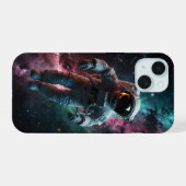 宇宙空間に浮かぶ宇宙飛行士 iPhone 15ケース (裏面横)