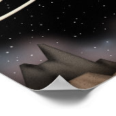 宇宙空間に立つ美しい惑星 ポスター (角)