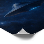 宇宙空間のホライゾン飛んでいる宇宙船を越えて ポスター (角)