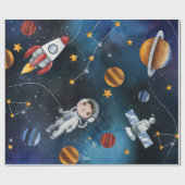 宇宙空間の天空の水色 ラッピングペーパー (フラット)
