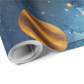 宇宙空間の天空の水色 ラッピングペーパー (ロールコーナー)