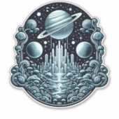 宇宙空間の幻想的な世界408 シール (正面)