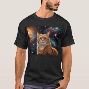 宇宙空間の猫 Tシャツ
