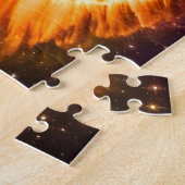 宇宙空間の空に見える宇宙の紫のおもしろい ジグソーパズル (側面)