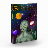 宇宙空間を持つ爬虫類エイリアン フォトブロック (左)