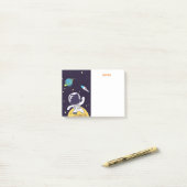 宇宙空間を探検する宇宙飛行士 ポストイット (デスク上)