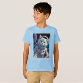 宇宙空間を歩く猫! Tシャツ (正面フル)