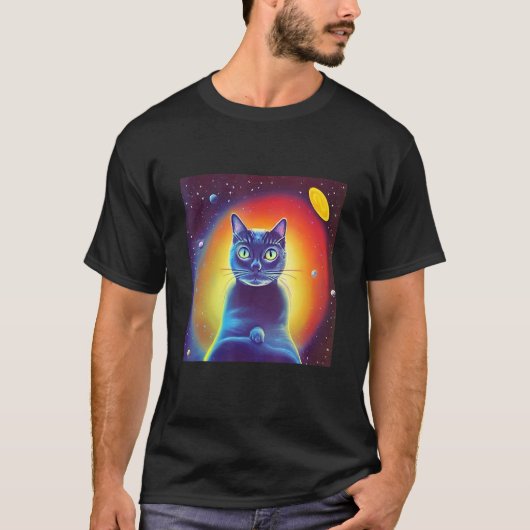 宇宙空間キティ猫SFフェリン Tシャツ (正面)