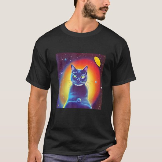 宇宙空間キティ猫SFフェリン Tシャツ (正面)