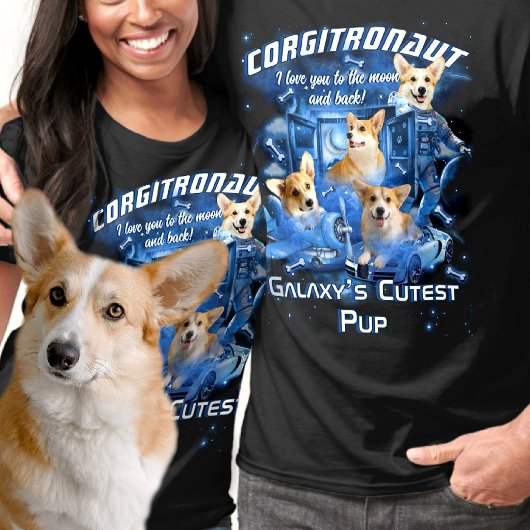 宇宙空間ペットの名前と写真 ブートレグスタイル Tシャツ