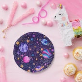 宇宙空間銀河系と惑星彗星 ペーパープレート (パーティー)