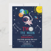 宇宙空間2回目の誕生日パーティー宇宙飛行士ロケット 招待状 (正面)