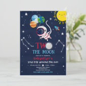 宇宙空間2回目の誕生日パーティー宇宙飛行士ロケット 招待状 (スタンド正面)