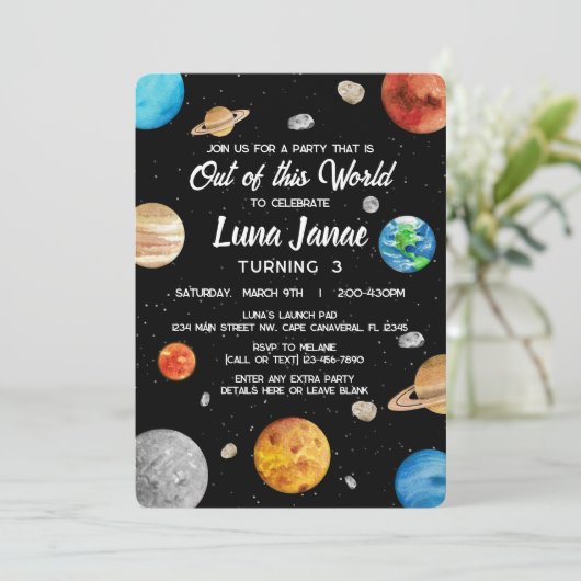 宇宙空間 – この世界の子供の誕生日 招待状 (スタンド正面)