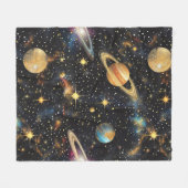 宇宙空間 フリースブランケット (正面(横))