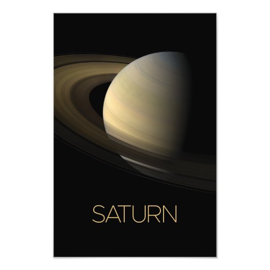 宇宙空間、銀河系、システ太陽のム、惑星サターン フォトプリント            (正面)