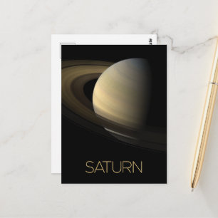 宇宙空間、銀河系、システ太陽のム、惑星サターン ポストカード