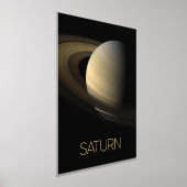 宇宙空間、銀河系、システ太陽のム、惑星サターン 箔ポスター (レイダウン)