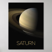 宇宙空間、銀河系、システ太陽のム、惑星サターン 箔ポスター (正面)