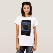 宇宙空間、銀河系、システ太陽のム、惑星サターン Tシャツ (正面フル)