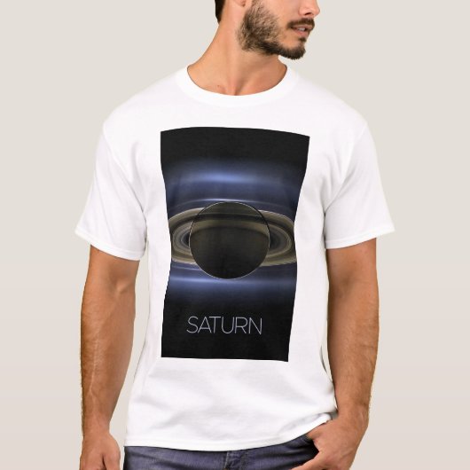 宇宙空間、銀河系、システ太陽のム、惑星サターン Tシャツ (正面)