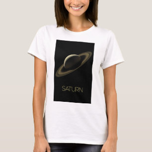 宇宙空間、銀河系、システ太陽のム、惑星サターン Tシャツ