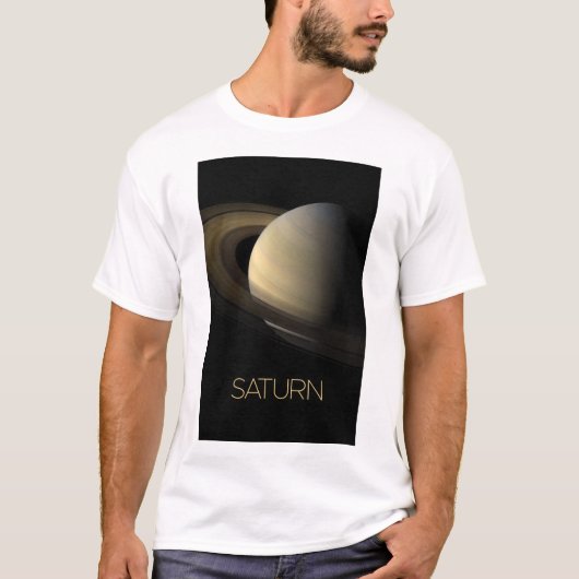 宇宙空間、銀河系、システ太陽のム、惑星サターン Tシャツ (正面)