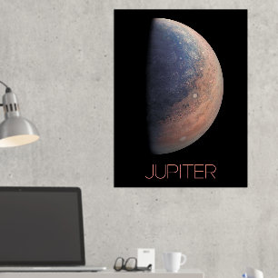 宇宙空間、銀河系、システ太陽のム、惑星ジュピター 箔ポスター