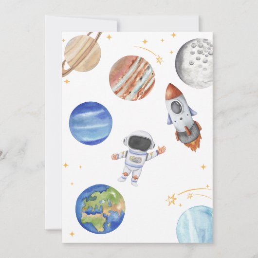 宇宙第1の誕生日パーティー最初ののまわりに旅ザ太陽 招待状 (裏面)