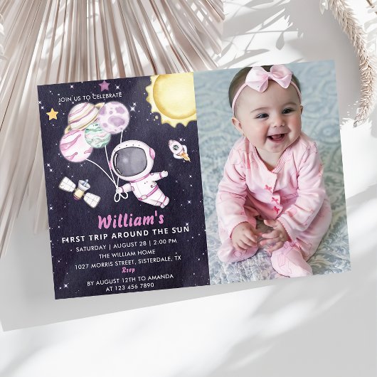 宇宙第1の誕生日パーティー最初ののまわりに旅ザ太陽 招待状