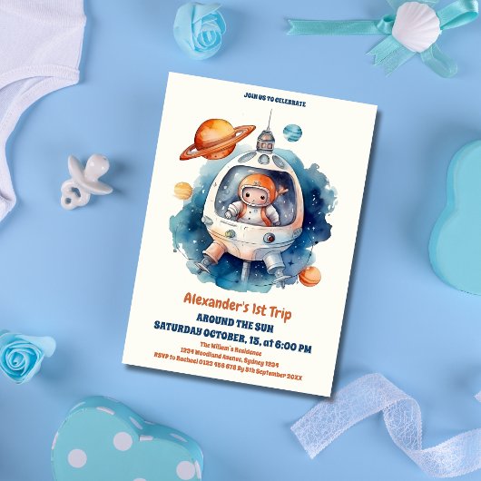 宇宙第1の誕生日パーティー最初ののまわりに旅ザ太陽 招待状