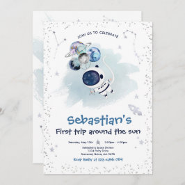 宇宙第1の誕生日パーティー最初ののまわりに旅ザ太陽 招待状