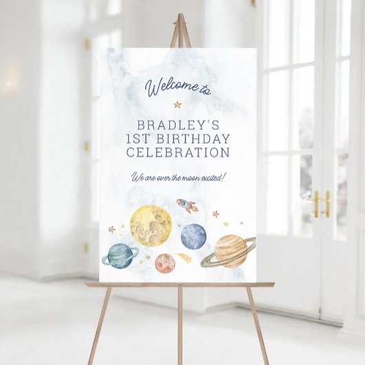 宇宙第1回誕生日ポスター歓迎サイン ポスター