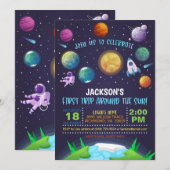 宇宙第1誕生日招待状- First Trip 招待状 (正面/裏面)