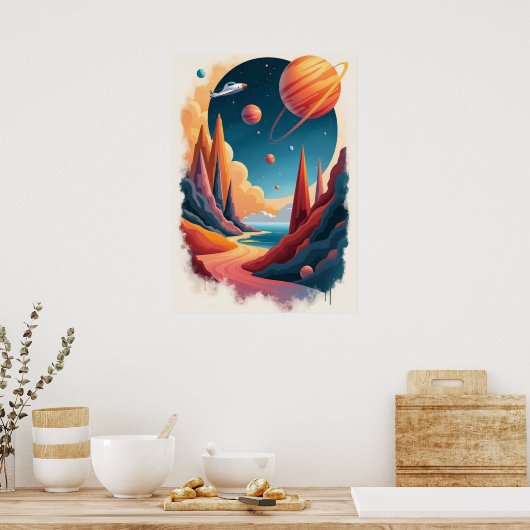 宇宙素晴らしポスターテーマと風景 ポスター (キッチン)