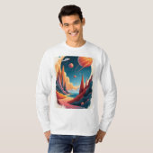宇宙素晴らしポスターテーマと風景 Tシャツ (正面フル)