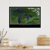 宇宙素晴らし衛星地図からの湖 ポスター (キッチン)