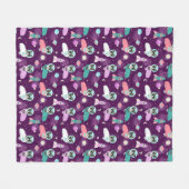 宇宙紫の三色コルギ フリースブランケット (正面(横))