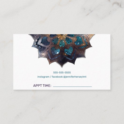 宇宙紫曼荼羅LMT|ヨガ 名刺 (裏面)