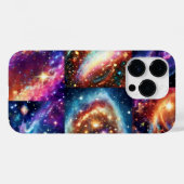 宇宙紫色の惑星の外宇宙の惑星おもしろいコラージュ Case-Mate iPhoneケース (裏面 (横))