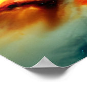 宇宙紫色の銀河の赤オレンジブルー星火災 ポスター (角)