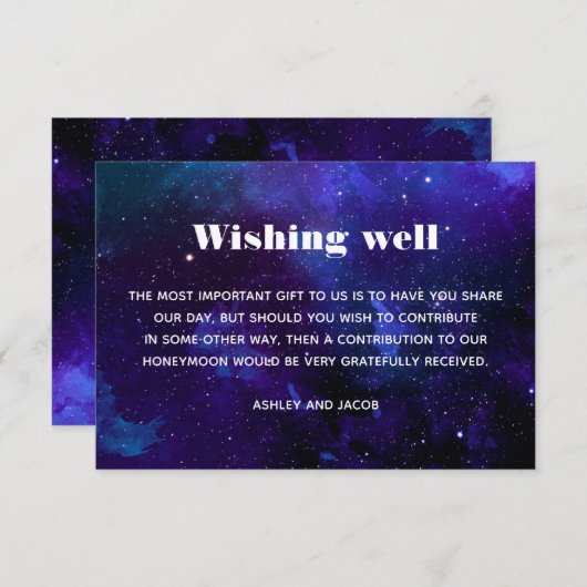 宇宙結婚の願いは順調だ。夜星。宇宙 エンクロージャーカード (正面/裏面)