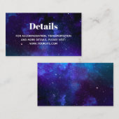 宇宙結婚の。夜星。海軍モダン詳細 エンクロージャーカード (正面/裏面)