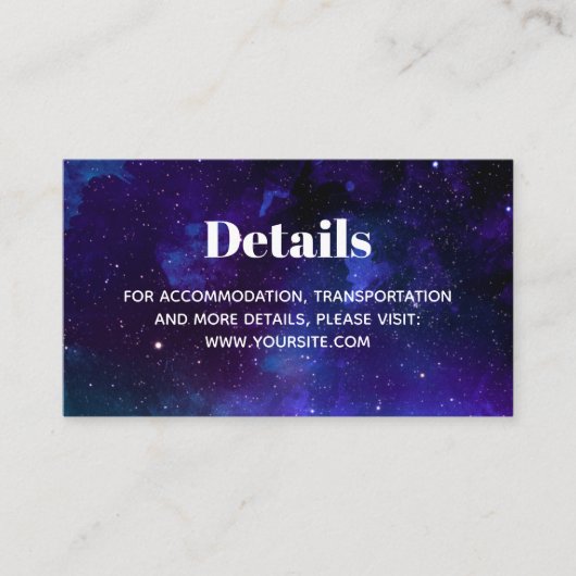 宇宙結婚の。夜星。海軍モダン詳細 エンクロージャーカード (正面)