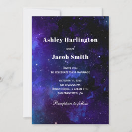 宇宙結婚の。夜星。海軍モダン銀河系 招待状