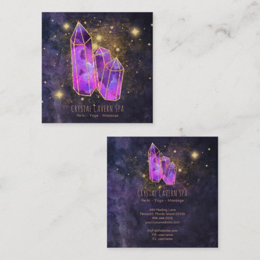 *~*宇宙結晶金ゴールドグリッター星と星塵 スクエア名刺 (正面/裏面)