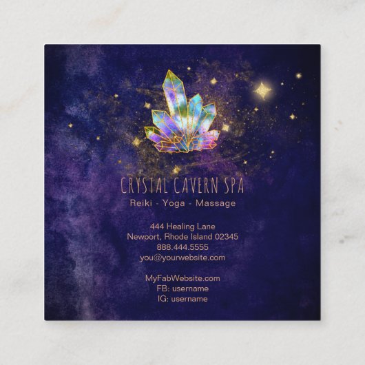 *~*宇宙結晶金ゴールドグリッター星虹 スクエア名刺 (裏面)