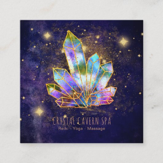 *~*宇宙結晶金ゴールドグリッター星虹 スクエア名刺 (正面)