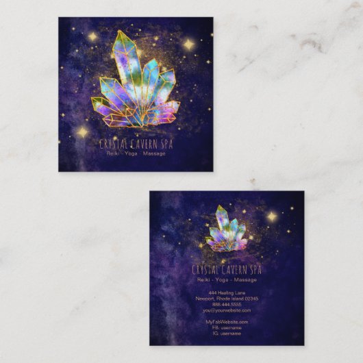 *~*宇宙結晶金ゴールドグリッター星虹 スクエア名刺 (正面/裏面)